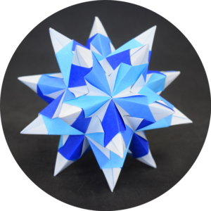 origami azul branco em formato de estrela