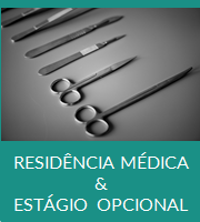 Texto: Residência Médica e Estágio Opcional. Foto: instrumentos cirúrgicos alinhados