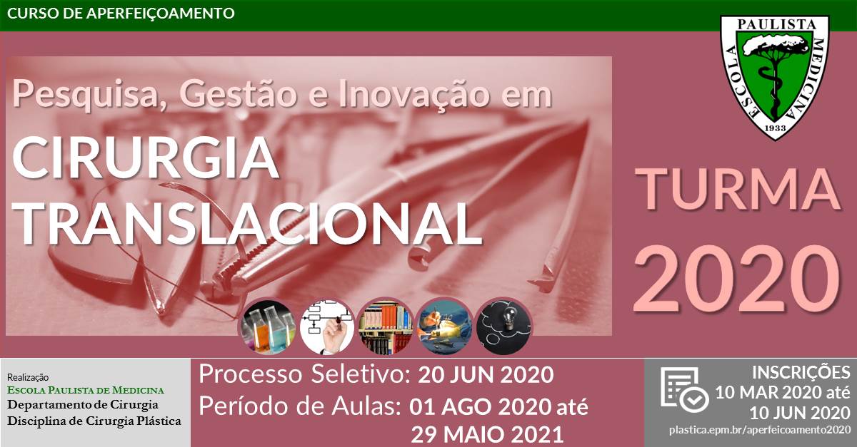 Pesquisa, Gestão e Inovação em  CIRURGIA TRANSLACIONAL TURMA 2020