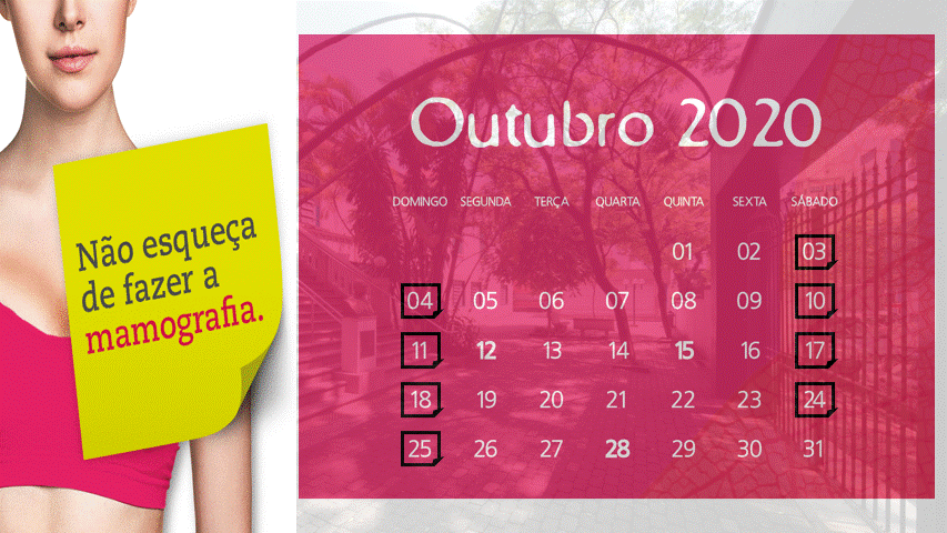 calendario outubro rosa