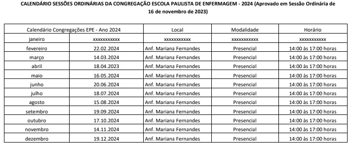 calendario correto congregacao 2024