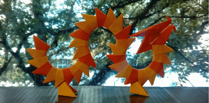 dragão feito de origami