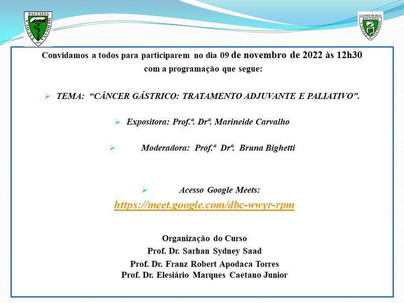 curso Gastro Tema Cancêr Gátrico