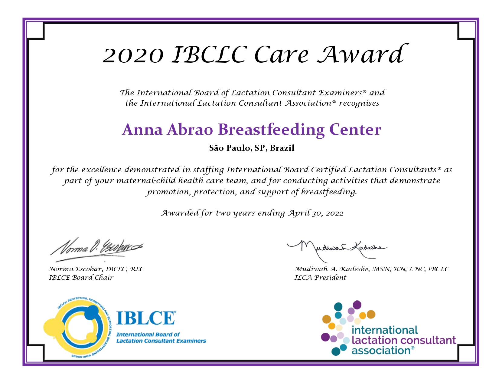 Anna Abrao Breastfeeding Center certificate page 0001